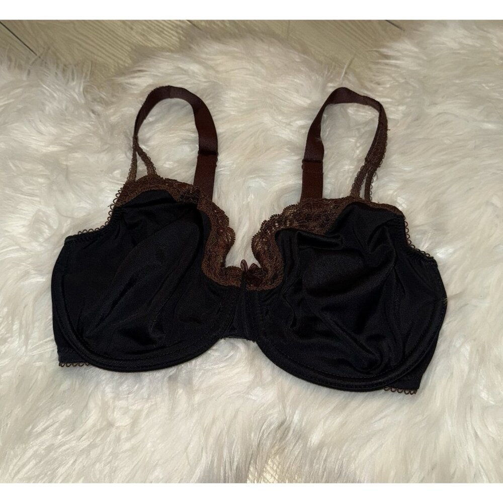 Whimsy by Lunaire Aruba Seamless Micro Scalloped Lace Trim Bra Womens 32DD 16111